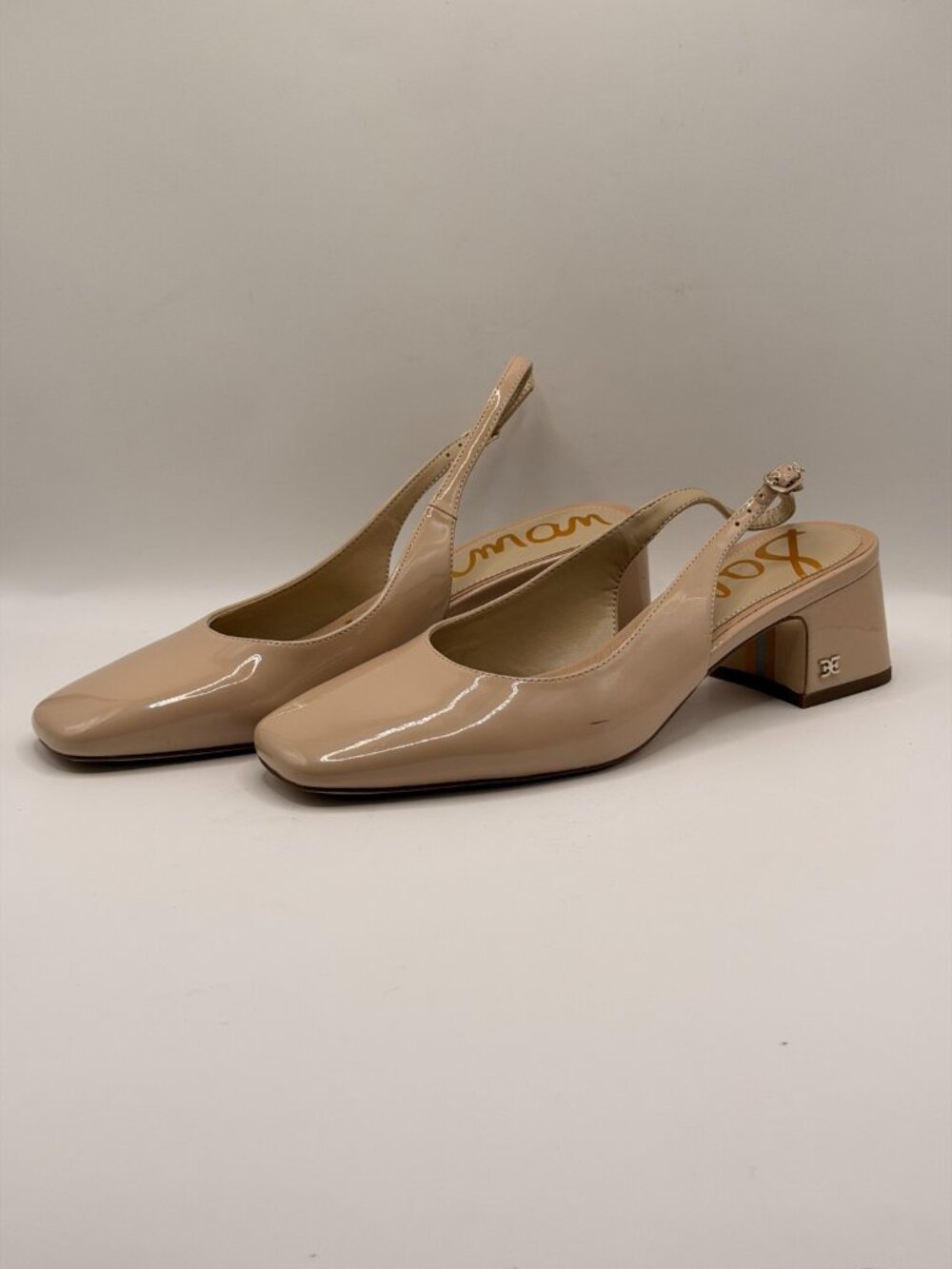 Sam Edelman Womens Terra Nude Patent Leather Slingback Pump Sz 7.5